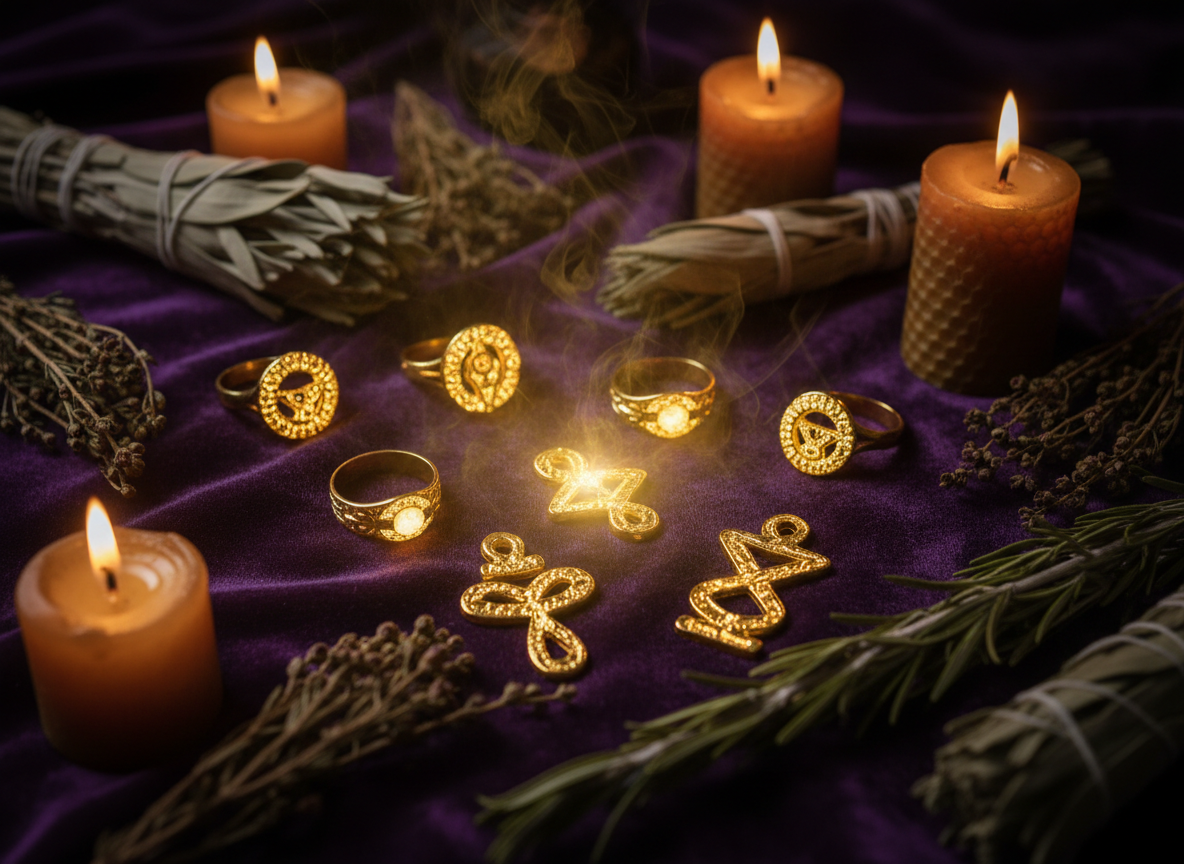 Lucky rings and charms by Mama Rahim